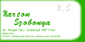 marton szobonya business card